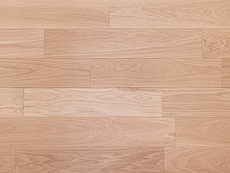 写真：ホワイトオーク 無垢フローリング　無塗装・節なし・ツナギ面V溝入りUNI