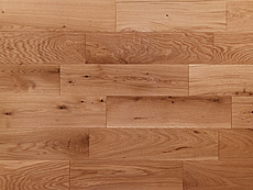 写真：ホワイトオーク 無垢フローリング 自然 OIL wax 塗装・節あり・ツナギ面V溝入りUNI