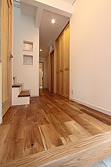ホワイト オーク 無垢フローリング　施工写真
