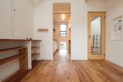 ホワイト オーク 無垢フローリング　施工写真