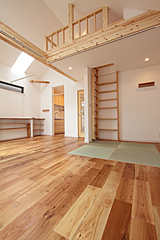 ホワイト オーク 無垢フローリング　施工写真
