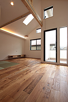 ホワイト オーク 無垢フローリング　施工写真