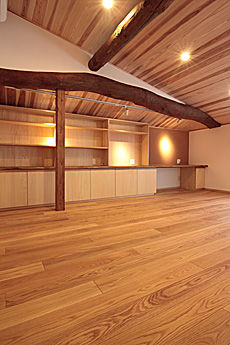 ホワイト オーク 無垢フローリング　施工写真