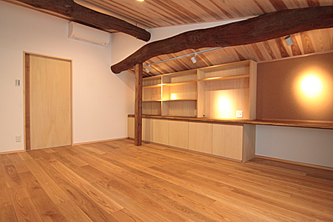 ホワイト オーク 無垢フローリング　施工写真