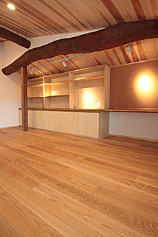 ホワイト オーク 無垢フローリング　施工写真