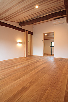 ホワイト オーク 無垢フローリング　施工写真