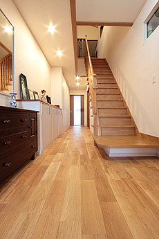 ホワイト オーク 無垢フローリング　施工写真