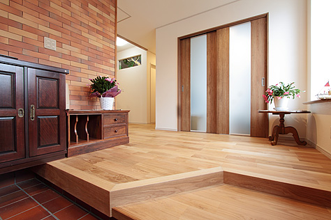 ホワイト オーク 無垢フローリング　施工写真