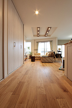 ホワイト オーク 無垢フローリング　施工写真