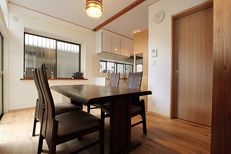 ホワイト オーク 無垢フローリング　施工写真