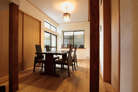 ホワイト オーク 無垢フローリング　施工写真