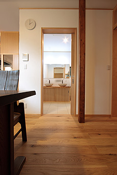 ホワイト オーク 無垢フローリング　施工写真