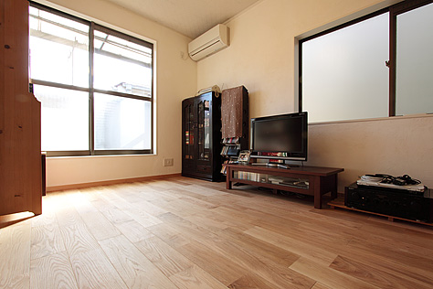 ホワイト オーク 無垢フローリング　施工写真