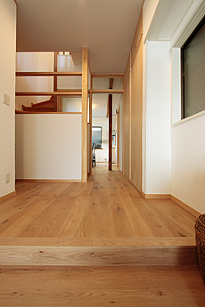 ホワイト オーク 無垢フローリング　施工写真