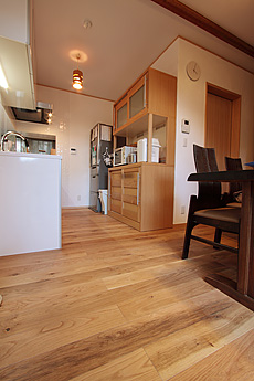 ホワイト オーク 無垢フローリング　施工写真