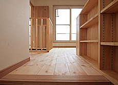 パイン　無垢フローリング　施工写真