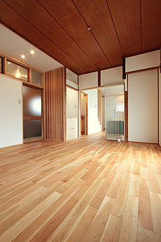 山桜（本桜）　無垢フローリング　施工写真