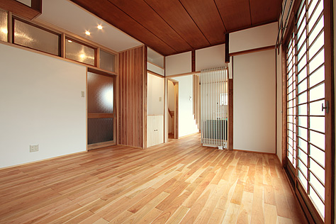 山桜（本桜）　無垢フローリング　施工写真