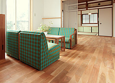 国産 山桜（本桜）無垢フローリング 施工写真