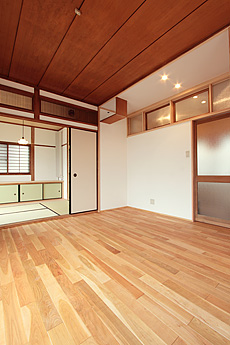 山桜（本桜）　無垢フローリング　施工写真