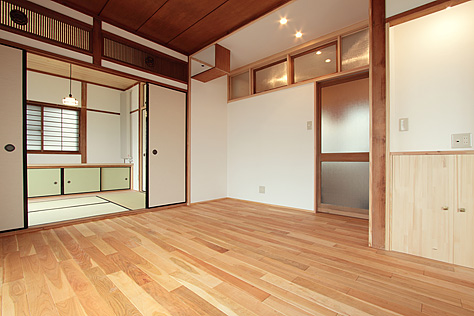 山桜（本桜）　無垢フローリング　施工写真