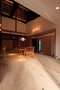 杉（すぎ）無垢フローリング　施工写真