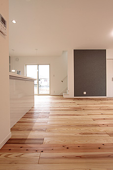 杉（すぎ）無垢フローリング　施工写真