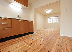 杉（すぎ）無垢フローリング　施工写真