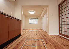 杉（すぎ）無垢フローリング　施工写真