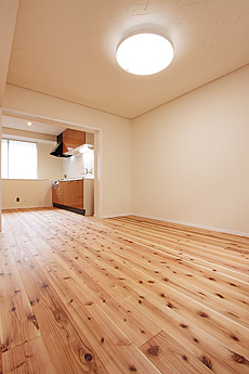 杉（すぎ）無垢フローリング　施工写真