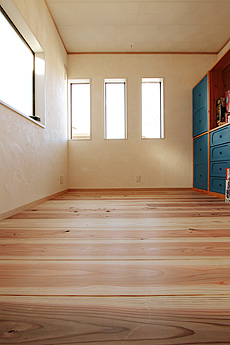 杉（すぎ）無垢フローリング　施工写真