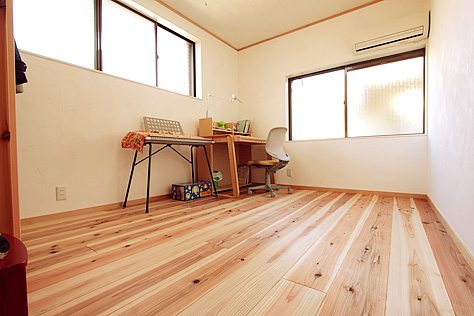 杉（すぎ）無垢フローリング　施工写真