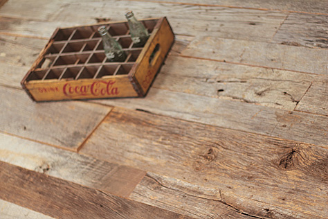 ヴィンテージ バーン　無垢フローリング　施工イメージ