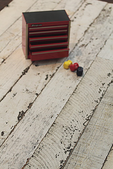 ヴィンテージ オーク ホワイト　無垢フローリング　施工イメージ