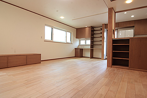 鬼くるみ（ウォールナット） 無垢フローリング　施工写真