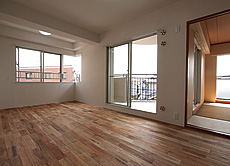 鬼くるみ（ウォールナット） 無垢フローリング　施工写真