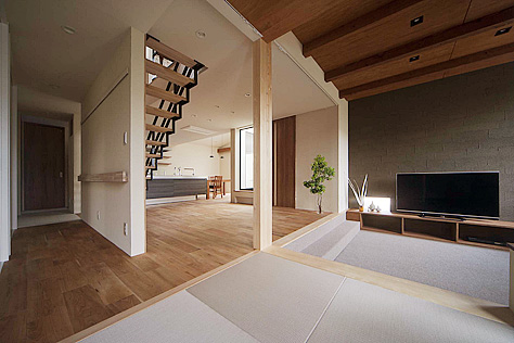 鬼くるみ（ウォールナット） 無垢フローリング　施工写真