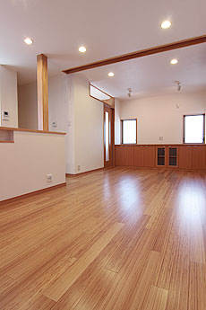 竹（バンブー）無垢フローリング　施工写真