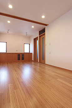 竹（バンブー）無垢フローリング　施工写真