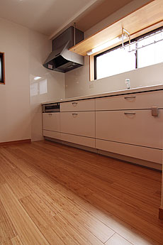 竹（バンブー）無垢フローリング　施工写真