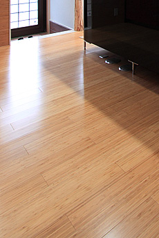 竹（バンブー）無垢フローリング　施工写真