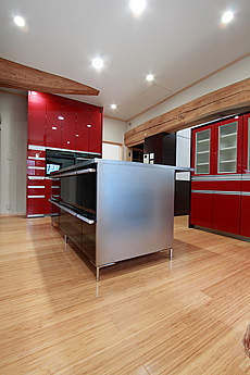 竹（バンブー）無垢フローリング　施工写真