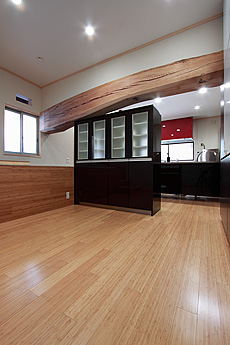 竹（バンブー）無垢フローリング　施工写真