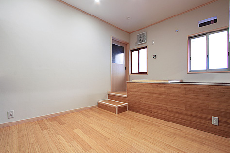 竹（バンブー）無垢フローリング　施工写真