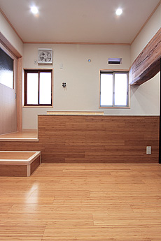 竹（バンブー）無垢フローリング　施工写真