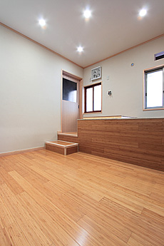 竹（バンブー）無垢フローリング　施工写真