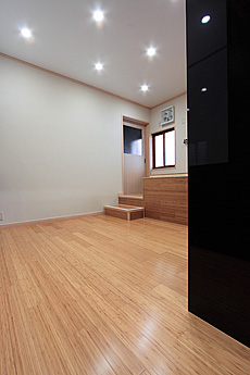 竹（バンブー）無垢フローリング　施工写真