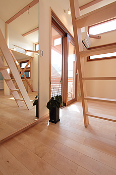 樺（カバ/バーチ）無垢フローリング　施工写真