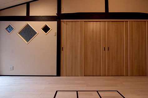 樺（カバ/バーチ）無垢フローリング　施工写真