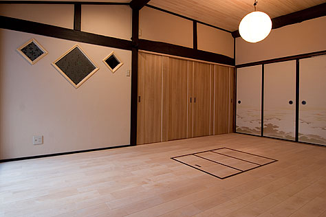 樺（カバ/バーチ）無垢フローリング　施工写真